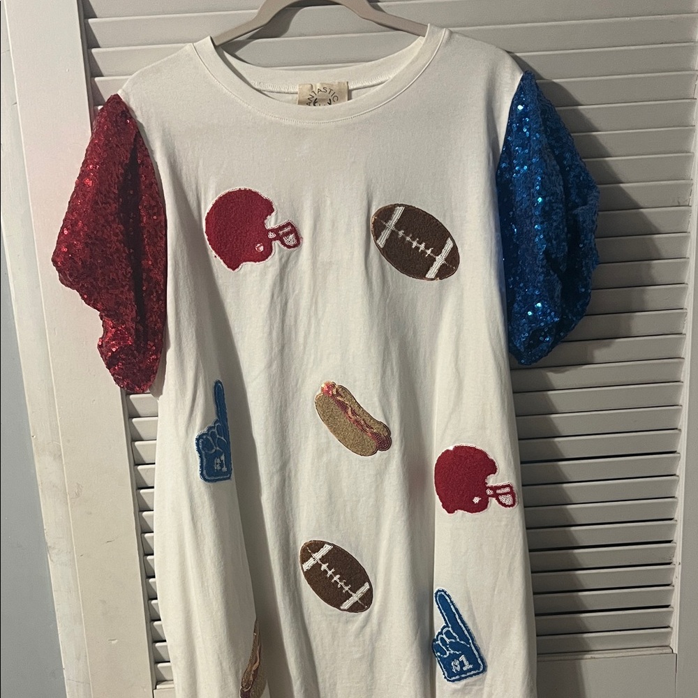 Fantastic Fawn Queen of Football sparkles dress